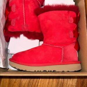 UGG Vibrant Bailey Bow II Red Boots with Cozy Fur